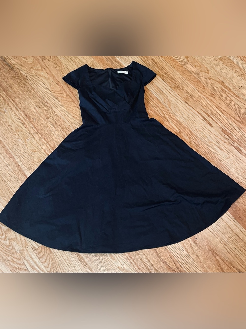 Elegant Black Midi Fit-and-Flare Dress